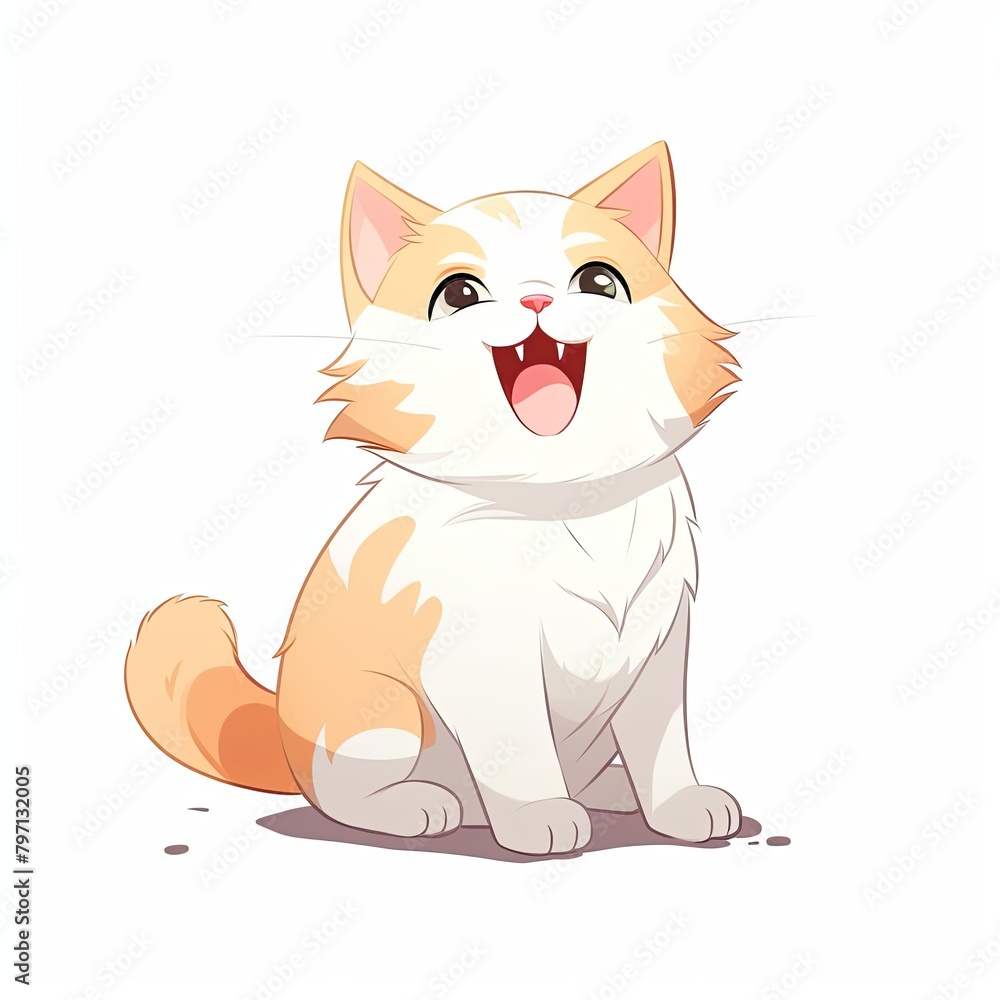 flat illustration of cute pleasant cat flat illustration of cute pleasant cat