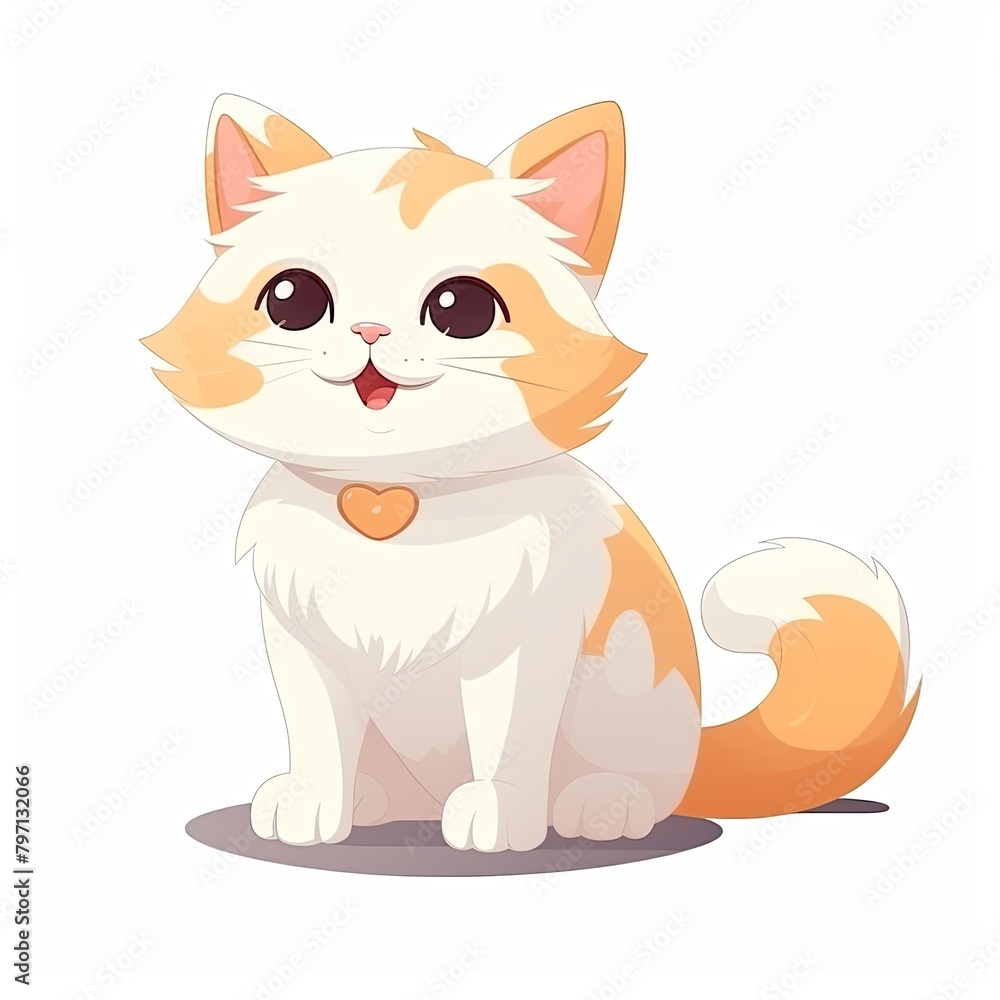 flat illustration of cute pleasant cat flat illustration of cute pleasant cat