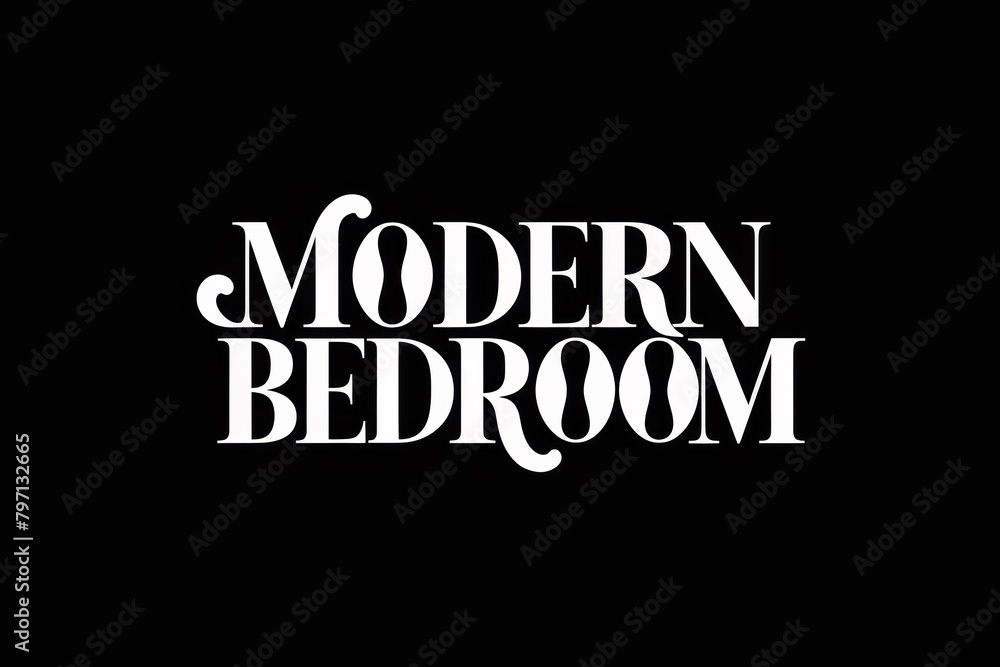 A black and white logo that says modern bedroom, AI
