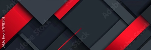 Abstract geometric background with red and black layers