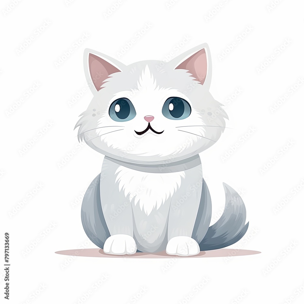 flat illustration of cute pleasant cat flat illustration of cute pleasant cat