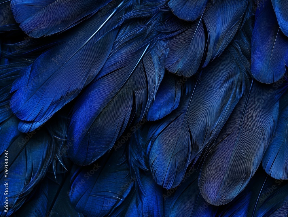 Obraz premium Close-up of Vibrant Blue Feathers