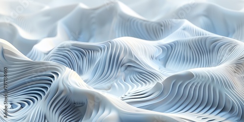 white abstract background 3D waves