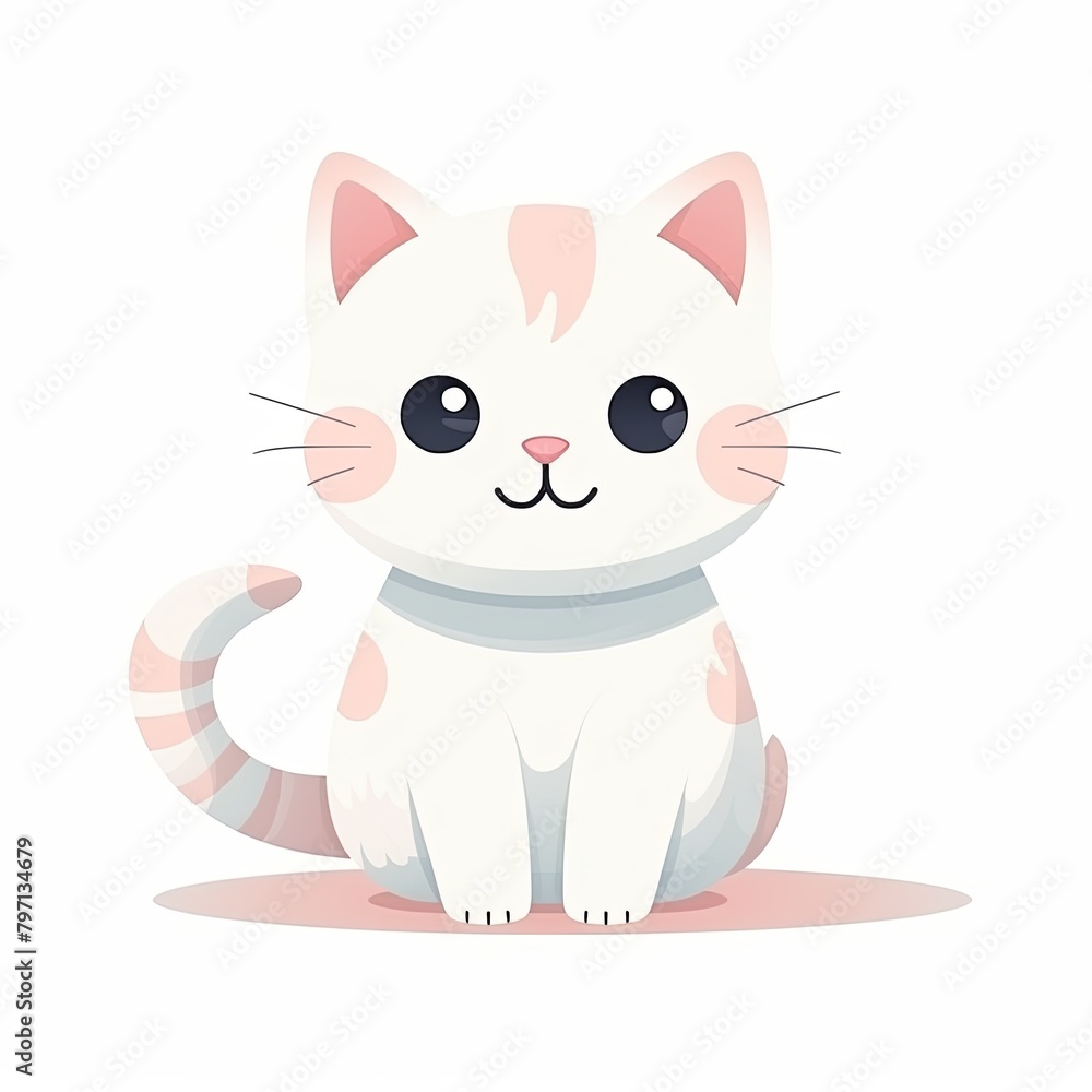 flat illustration of cute pleasant puppy flat illustration of cute pleasant puppy