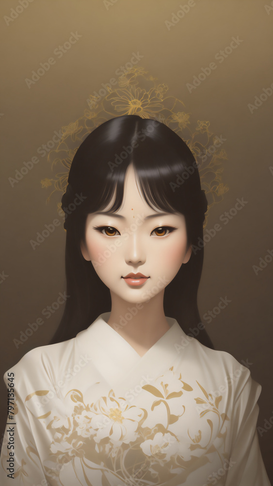 花と女　AI画像　ジェネレーティブAI