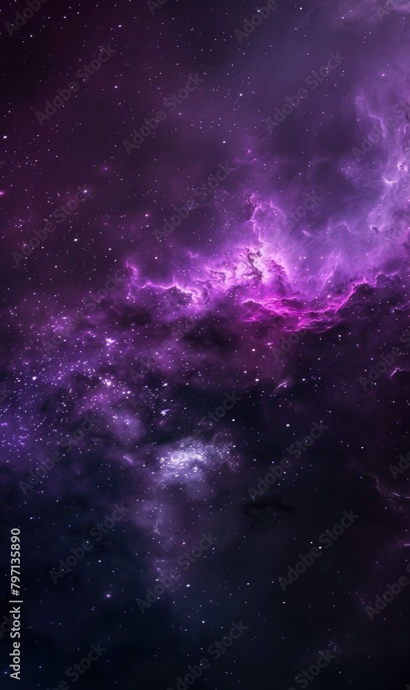 cosmic purple abstract background with swirling galaxies and cosmic dust, evoking a sense of wonder and awe at the vastness of the universe