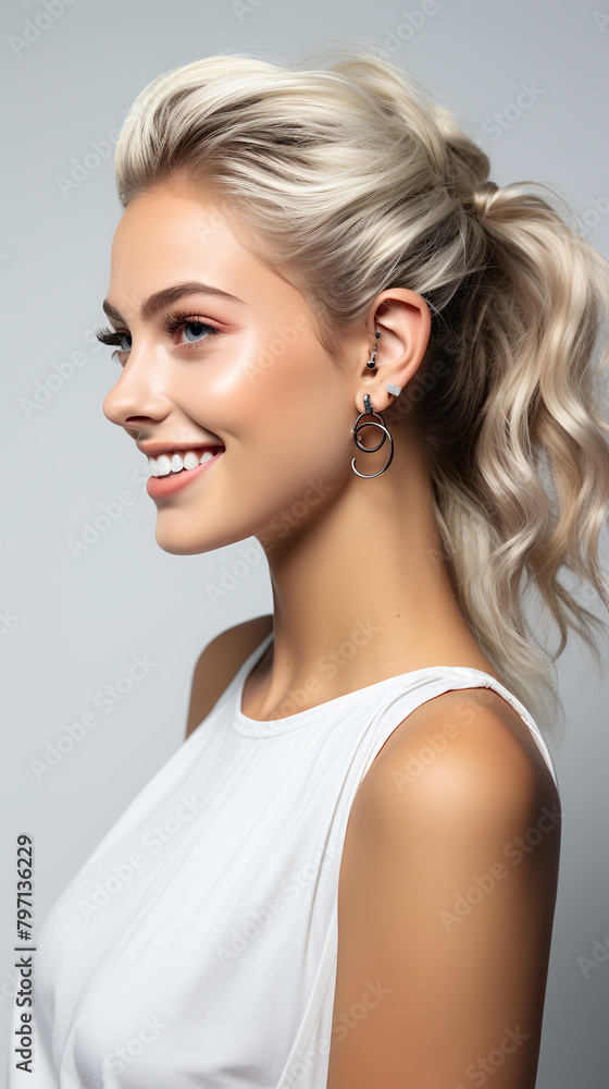 Portrait of a beautiful and smiling model Portrait of a beautiful and smiling model
