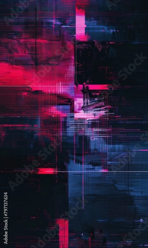 digital abstract background with glitch effects and pixelated elements  perfect for creating a futuristic and avant-garde vibe