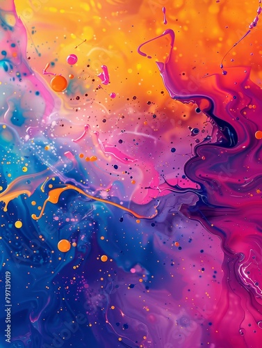 Vibrant Abstract Paint Swirls © Balaraw