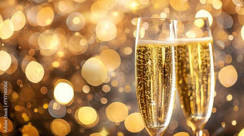 festive celebration with champagne glasses raised in a toast, marking a special occasion with elegance and cheer.
