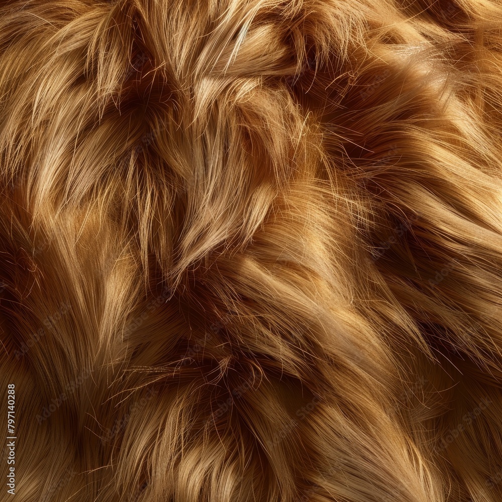 Naklejka premium Close-up of Luxurious Golden Brown Hair Texture