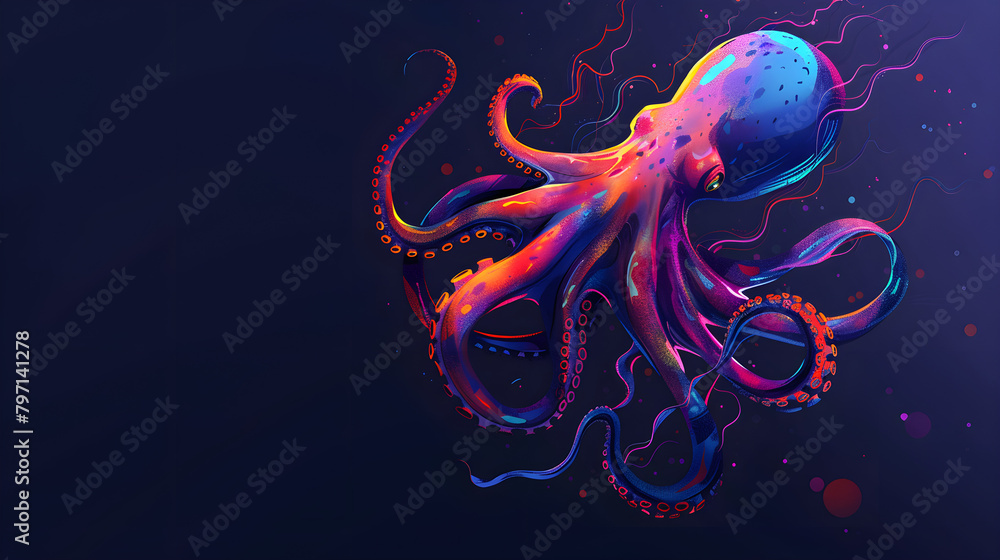 Fototapeta premium Octopus PC wallpaper
