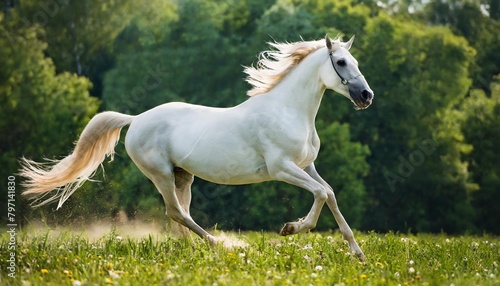 white horse run gallop