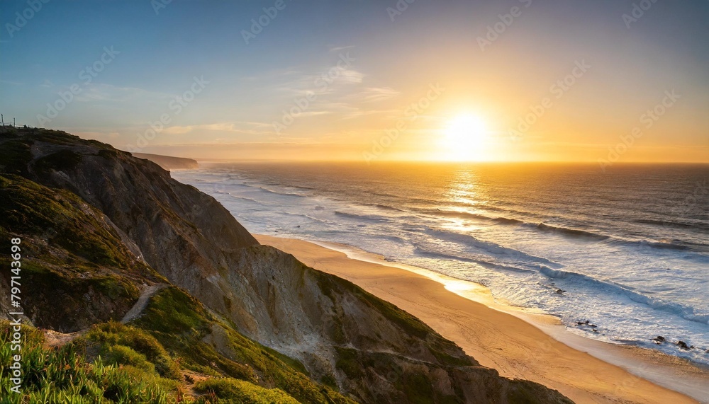 sunset over praia de gale beach guia portugal