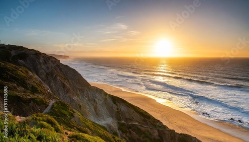 sunset over praia de gale beach guia portugal
