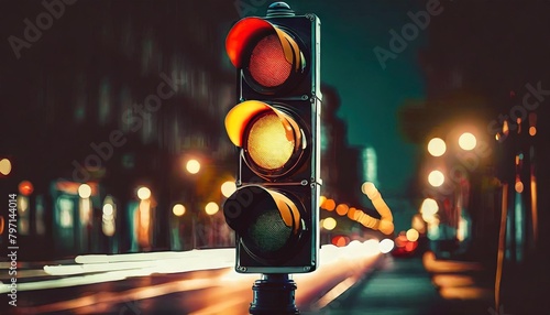 illustration of a traffic light on the street