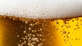 fresh beer bubbles background texture with free space for text