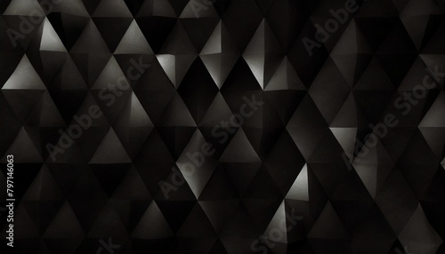 3d black diamond pattern abstract wallpaper on dark background digital black geometric triangular gradient shapes textured graphics poster background photo