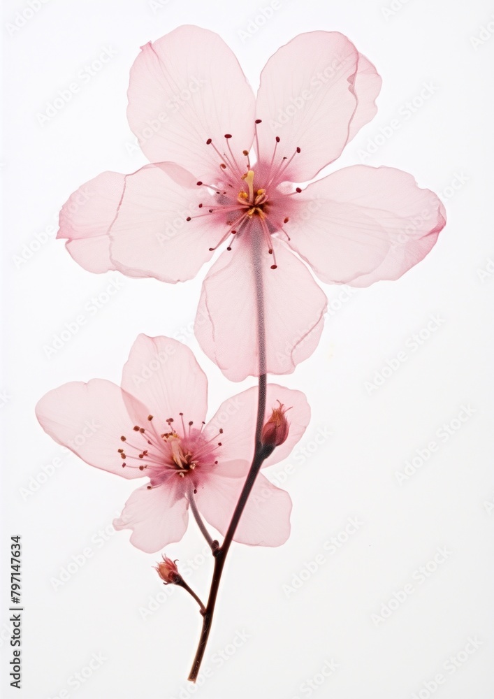 Fototapeta premium Real Pressed pink cherry blossom flower petal plant.