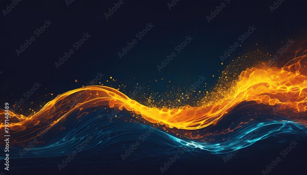 abstract background with blue orange and yellow waves vector illustration generate ai