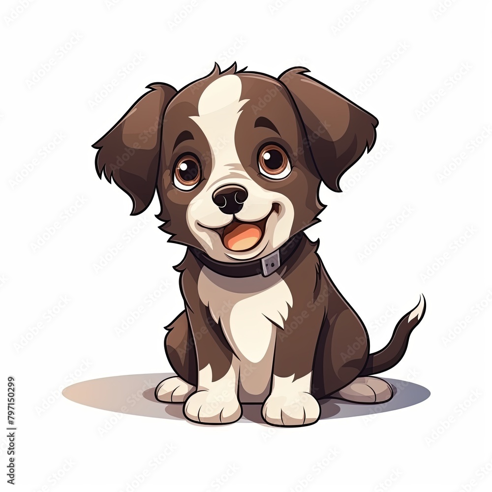 flat illustration of cute pleasant puppy