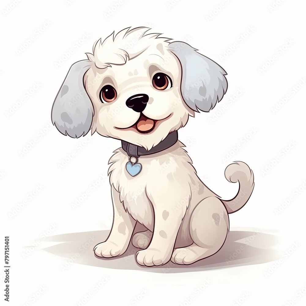 flat illustration of cute pleasant puppy flat illustration of cute pleasant puppy
