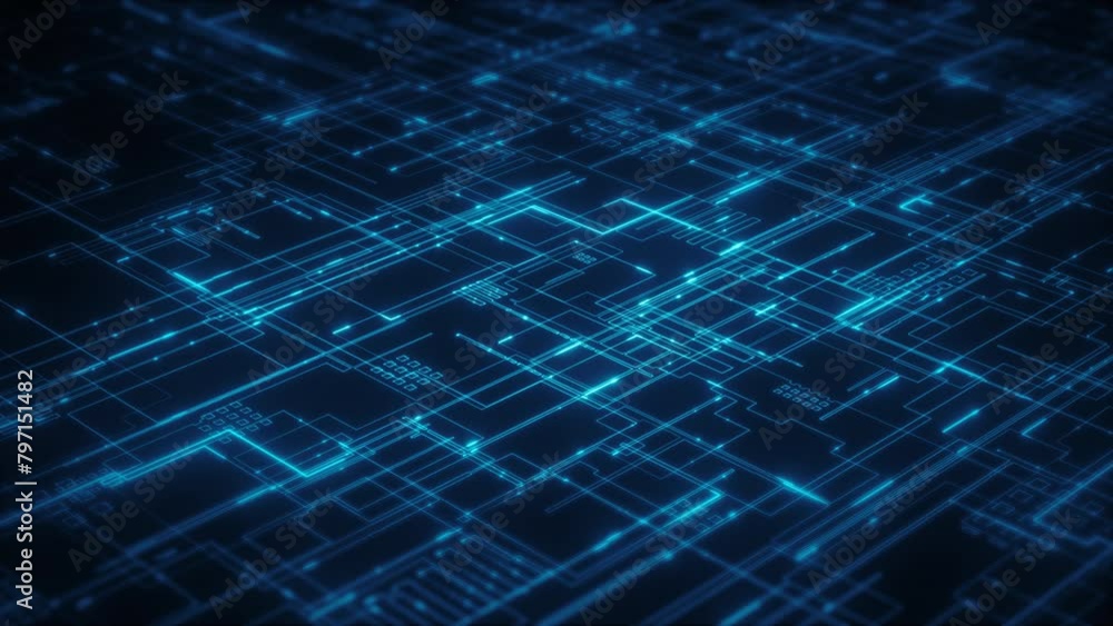 Neon glowing lines, running electric signals. Big data, connection. Futuristic technology background. Seamless loop. Neon glowing lines, running electric signals. Big data, connection. Futuristic technology background. Seamless loop.