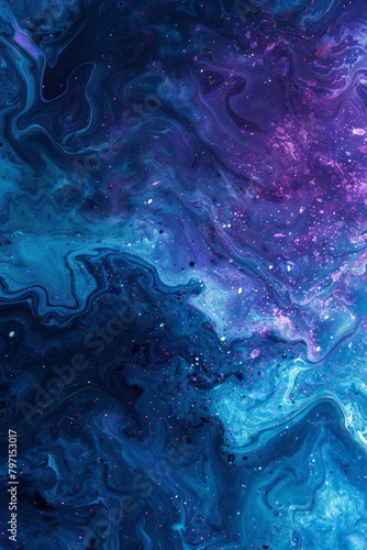 Texture inspired by the swirling patterns of galaxies and cosmic phenomena, featuring deep blues and purples. Galaxy marble textures offer a celestial and mysterious backdrop