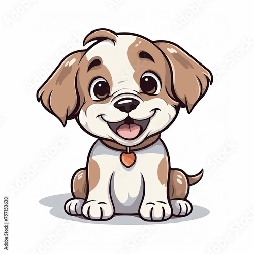 flat illustration of cute pleasant puppy