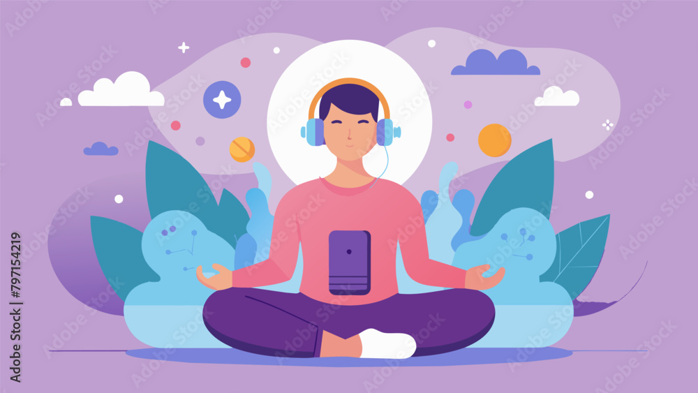 A meditation app that uses soothing music calming colors and gentle vibrations to provide a multisensory relaxation experience..