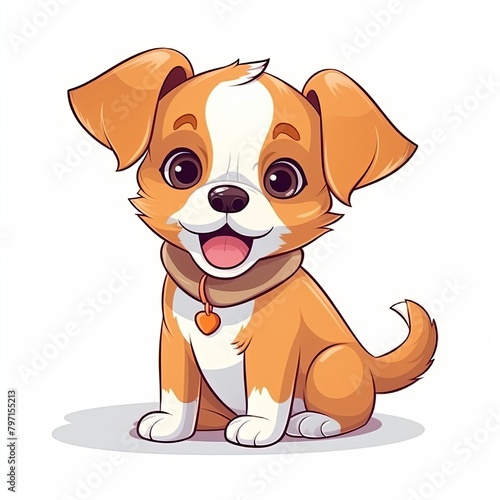 flat illustration of cute pleasant puppy