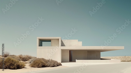 Sleek modern architecture with clean lines, embodying minimalism and elegance against natural landscapes