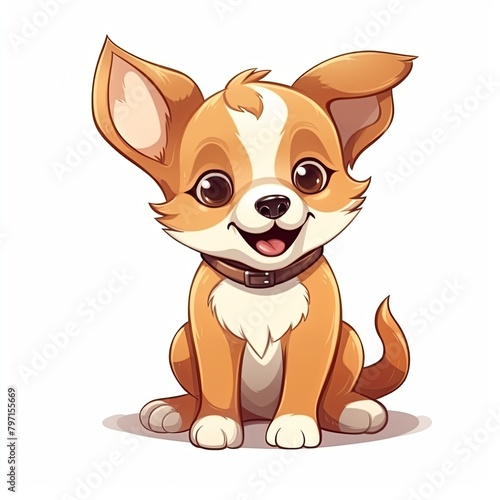 flat illustration of cute pleasant puppy