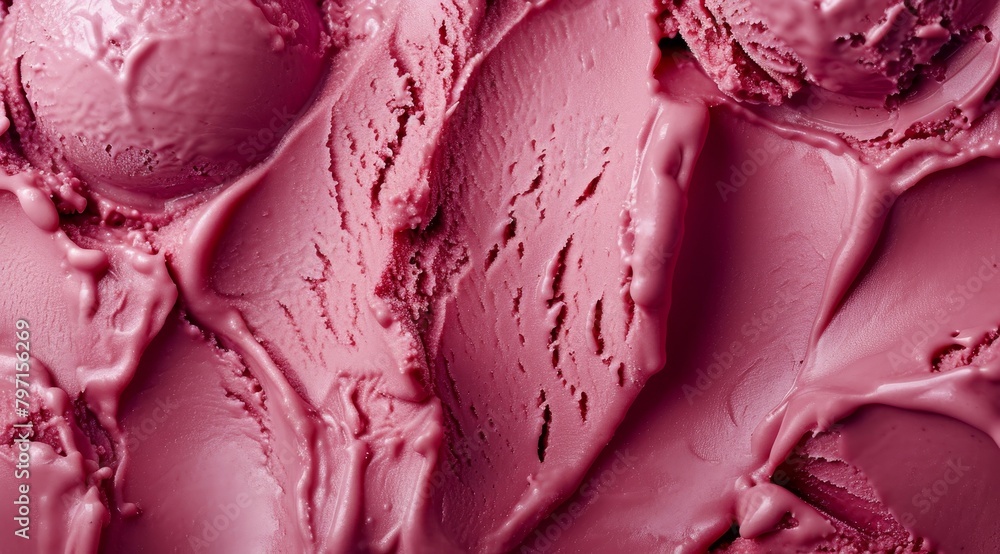 Close-up Texture of Pink Ice Cream Close-up Texture of Pink Ice Cream
