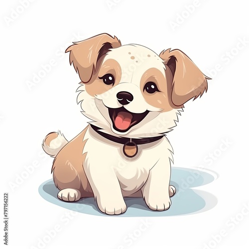 flat illustration of cute pleasant puppy