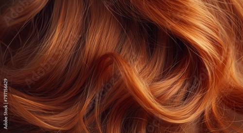 Close-up of Beautiful Wavy Red Hair