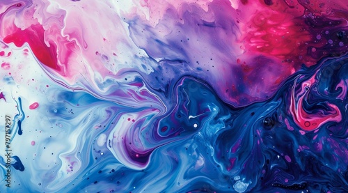 Abstract Colorful Paint Marbling Background