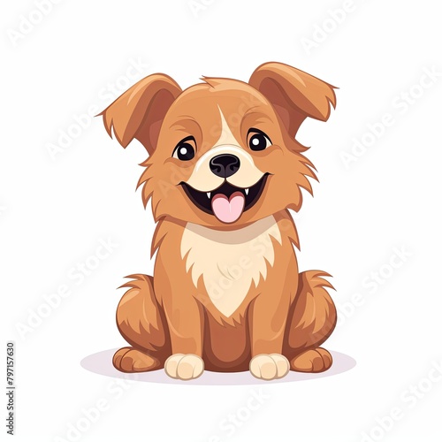 flat illustration of cute pleasant puppy