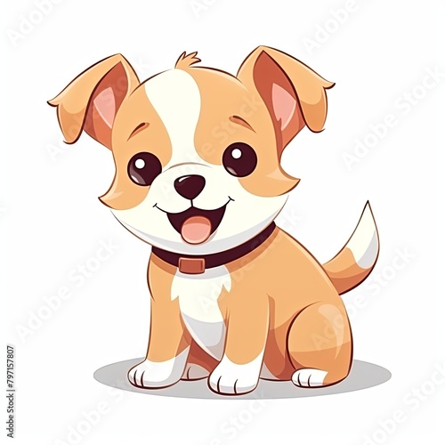 flat illustration of cute pleasant puppy