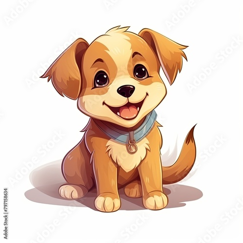 flat illustration of cute pleasant puppy