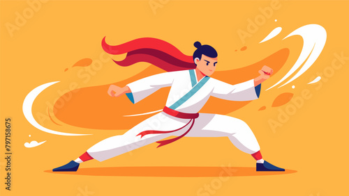 A martial artist practices their flow and rhythm through a combination of Wing Chun Tae Kwon Do and Kendo movements.