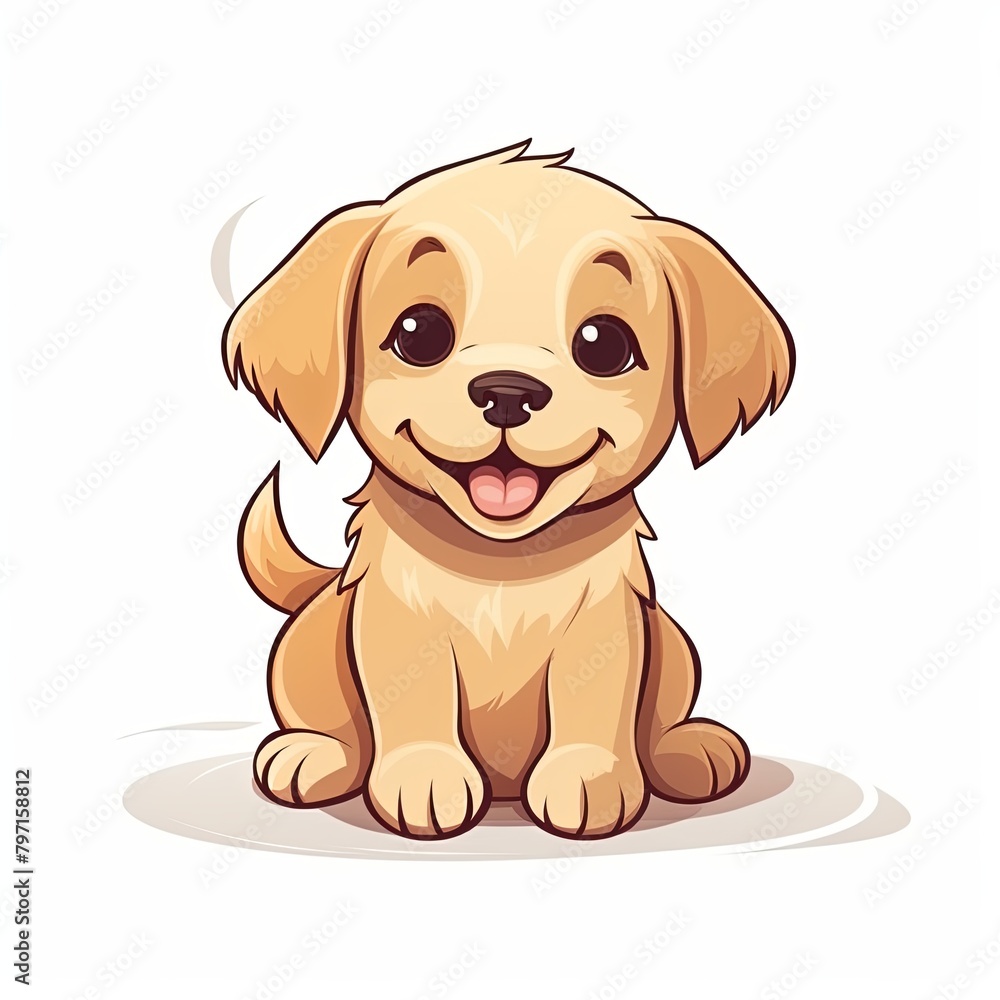 flat illustration of cute pleasant puppy