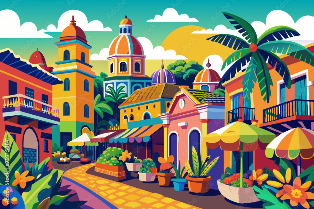 The colorful markets and colonial architecture of Cartagena, Colombia, a vibrant and culturally rich destination