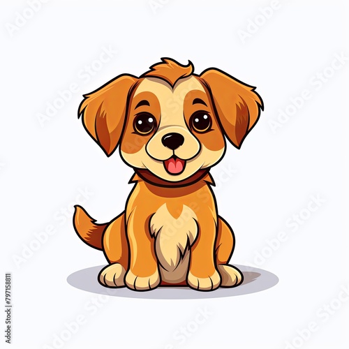 flat illustration of cute pleasant puppy