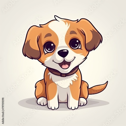 flat illustration of cute pleasant puppy