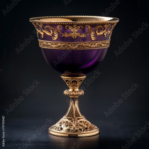 Elegant vintage goblet on dark background