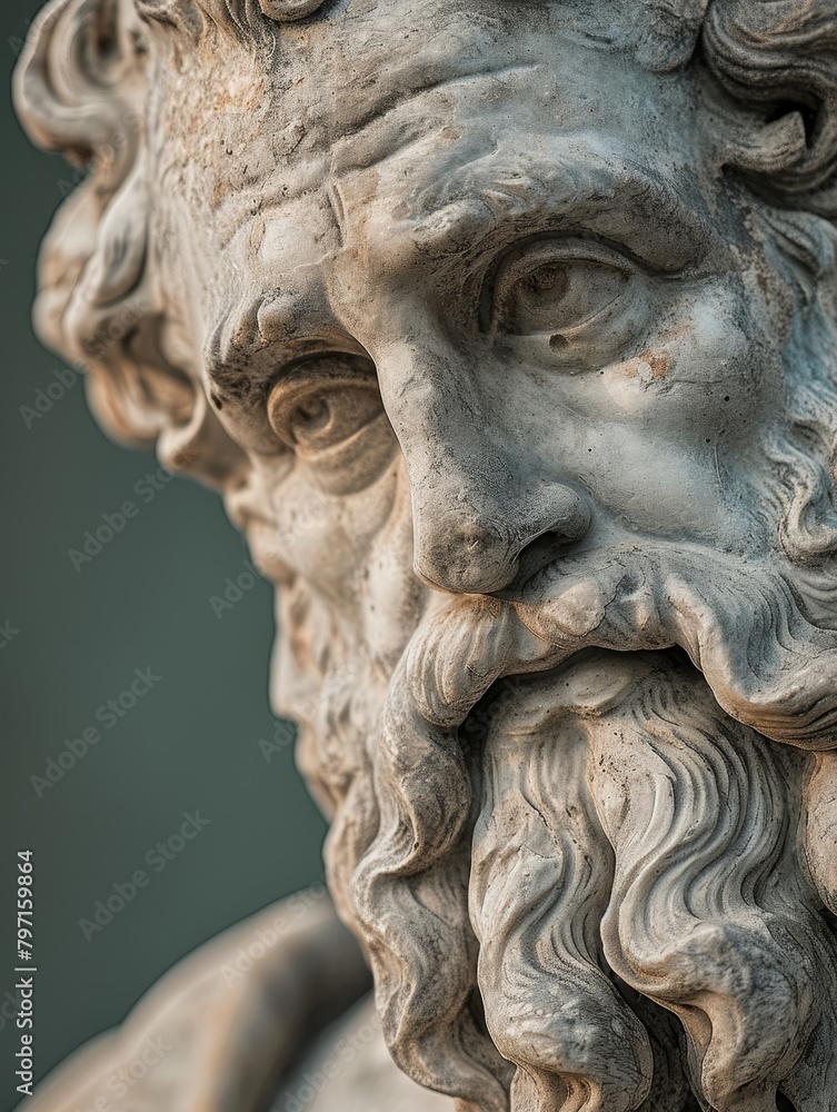 Close-up of a Classical Sculpture's Face