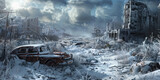 Nuclear Winter: Frozen Fallout - A world gripped by a nuclear winter, where fallout has transformed the landscape into a frozen, desolate wasteland