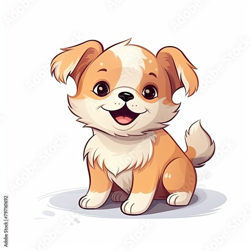 flat illustration of cute pleasant puppy