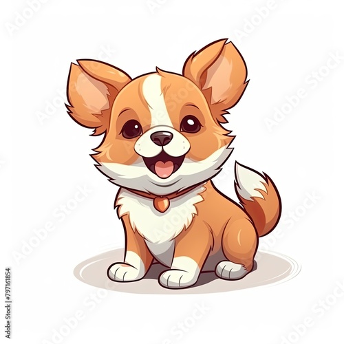 flat illustration of cute pleasant puppy